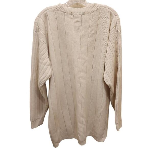 Karen Scott Men's Ivory Cable Knit Crew Neck Pullover Sweater Size Medium - Picture 2 of 11